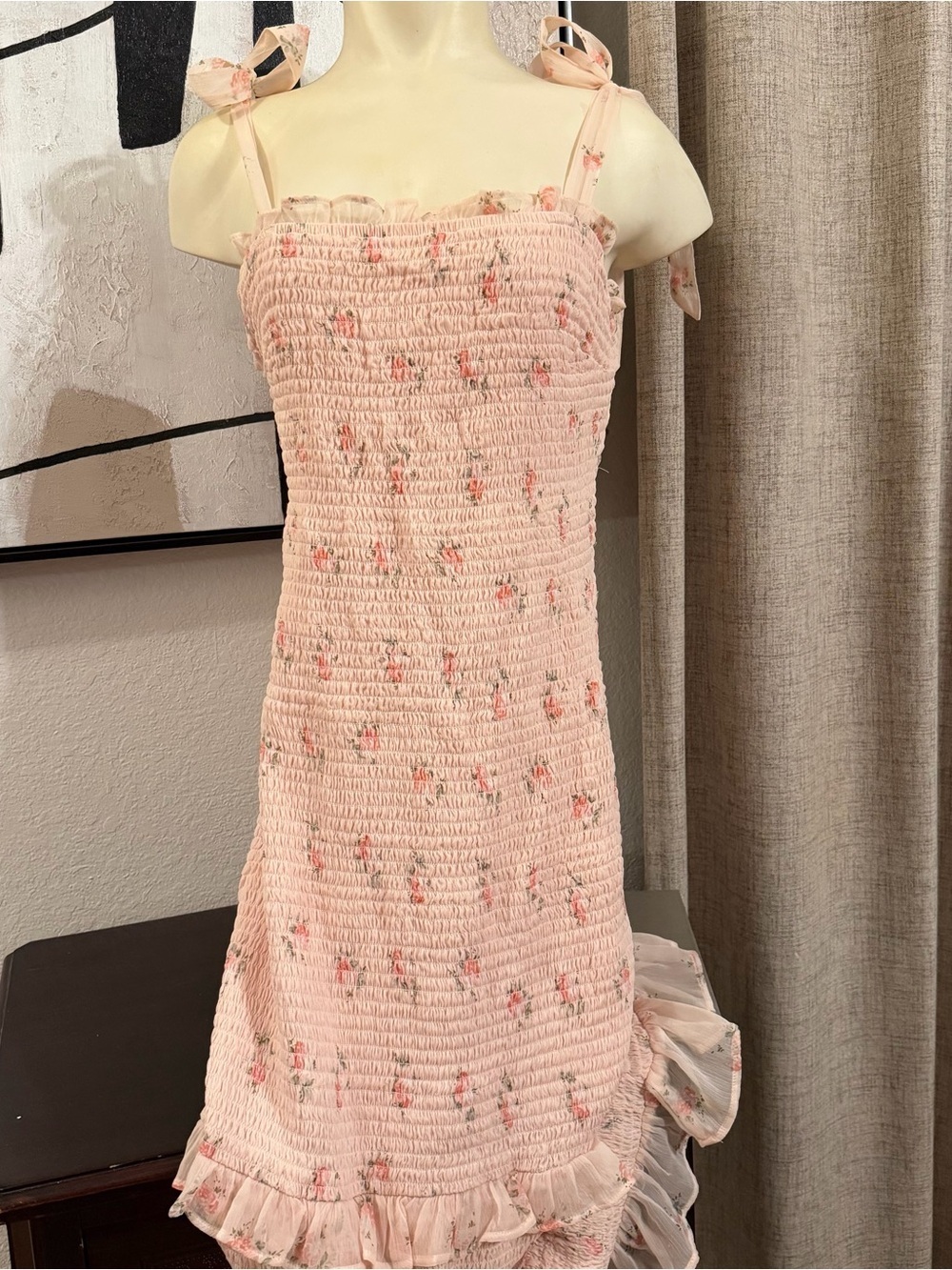 Abercrombie & Fitch Sydney Pink Floral Dress Coquette Feminine Cottagecore
